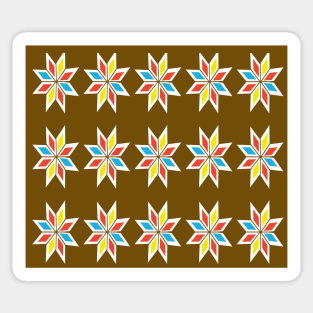 Retro Triangle Design in Brown Yellow Red and Blue Sticker